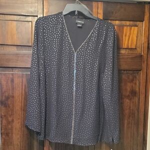 Liz Claiborne Black and Silver Blouse